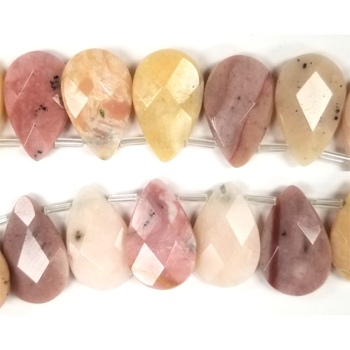 PINK OPAL FACETED PEAR SD 16X25MM